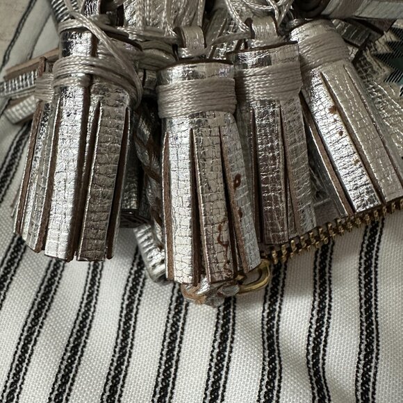 Anya Hindmarch Georgiana All Over Wink Sticker Clutch Bag, Metallic Silver - Picture 8 of 9